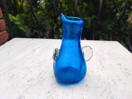 Blaue Vintage Glasvase, 1960er bei Pamono kaufen