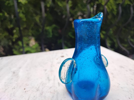 Blaue Vintage Glasvase, 1960er bei Pamono kaufen