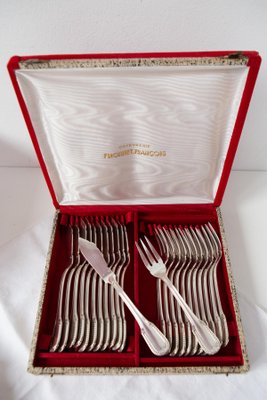 Vintage Pearls Fish Cutlery Set by François Frionnet, 1930s, Set