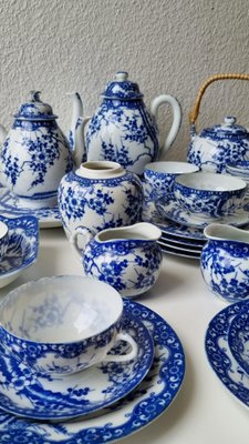 Japan White China Tea Set Vintage Porcelain Tea Service, 1950s