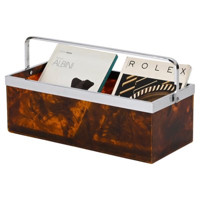 Large Magazine or Bottle Rack in Tortoiseshell Acrylic Glass and