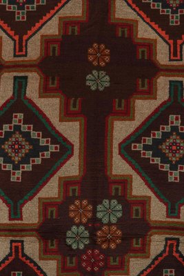 Afghan Baluch Tribal Rug in Rust Tones with Geometric Medallions