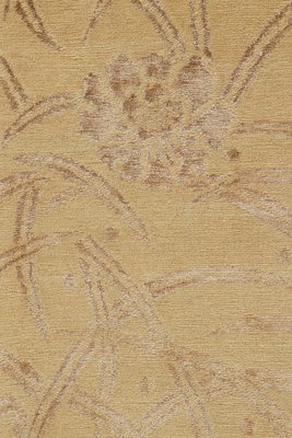 Goldfarbener Teppich aus Bambus mit Blumenmuster in Beige von Rug&Kilim bei  Pamono kaufen