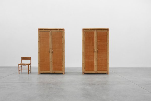 Mid-Century Kleiderschrank aus Bambus & Rattan, Italien, 1960er bei Pamono  kaufen