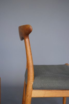 Oak W2 Chairs by Hans J. Wegner for C.M. Madsen, 1960s, Set