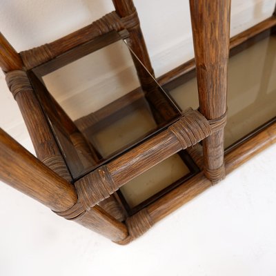Deconstructed Bamboo and Smoked Glass Shelf, 1970s for sale at Pamono