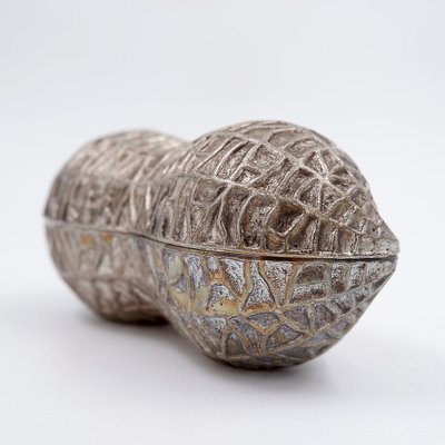 Vintage Silver-Plated Peanut Tin by F. B. Rogers, 1960s for sale
