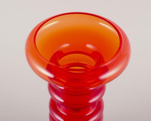 Carmen Vase in Orange Art Glass by Tamara Aladin for Riihimäki