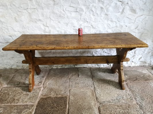 Antique Swedish Pine X Frame Tavern Table, 1700s for sale at Pamono