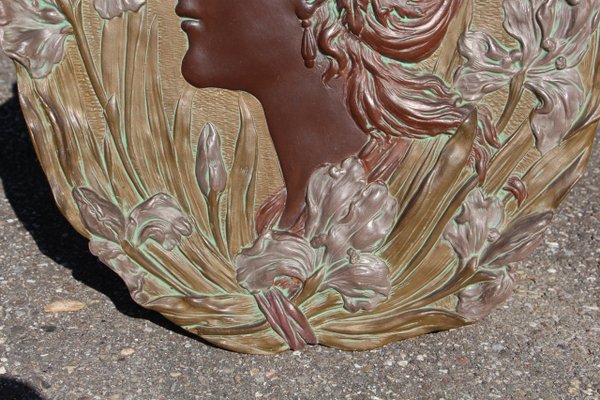 Art Nouveau Bas Relief by Ernst Wahliss, Vienna, Austria, 1890s