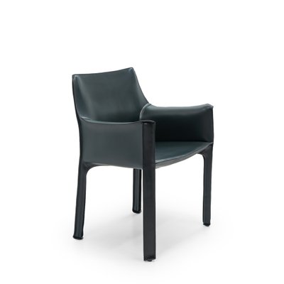 Green Leather CAB 413 Armchair by Mario Bellini for Cassina, 2000s