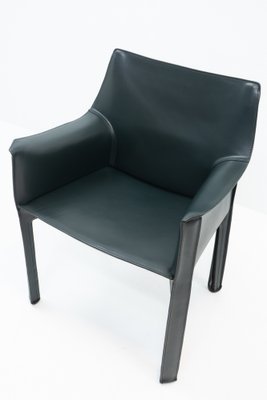 Green Leather CAB 413 Armchair by Mario Bellini for Cassina, 2000s