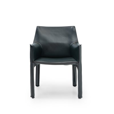 Green Leather CAB 413 Armchair by Mario Bellini for Cassina, 2000s
