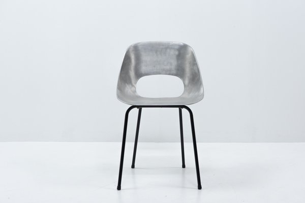 Aluminum Tonneau Chair by Pierre Guariche for Steiner, 1950s for