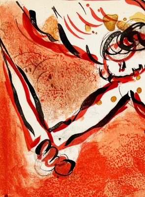 Marc Chagall, The Face of Israel with Nude, 1960, Lithograph for