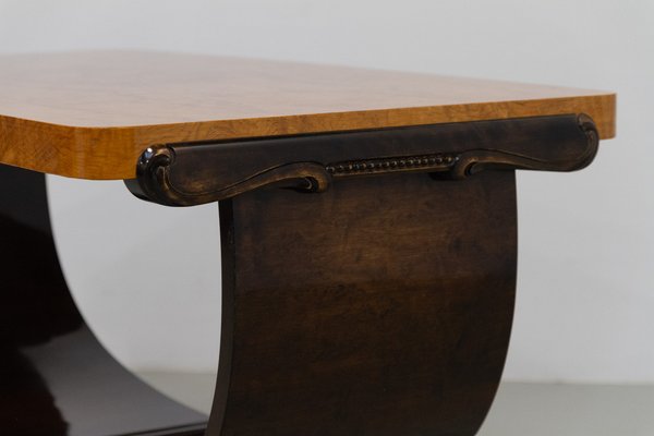 Art Deco Norwegian Burl Coffee Table from Aase Dreieri, 1930s for