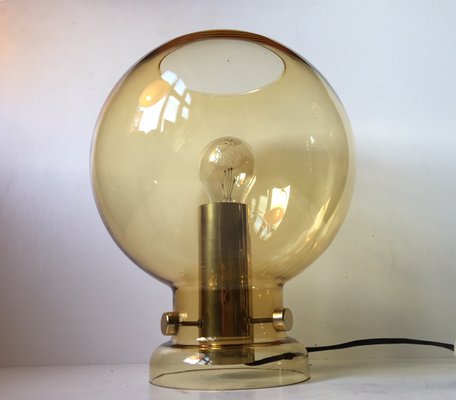 glass and brass table lamps