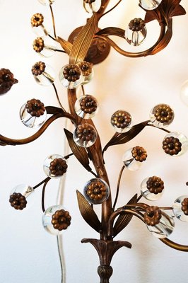 Murano Glass Flower And Brass Decorative Wall Sconce 1960s For
