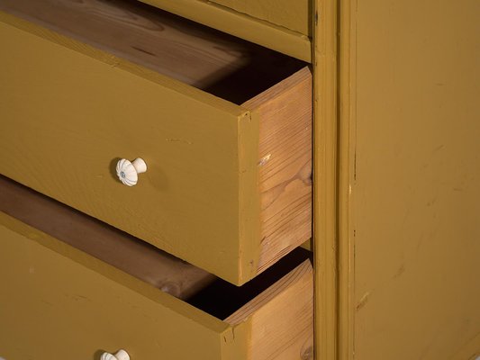 Mustard Yellow Antique Chest of Drawers, 1920s for sale at Pamono