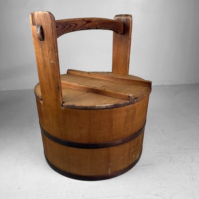 アンティーク　水桶 Japanese Wooden Bucket with Lid, 1940s for sale at Pamono