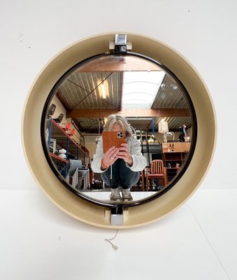Round Illuminated A41 Design Mirror by Allibert, 1970s for Round Illuminated A41 Design Mirror by Allibert, 1970s for