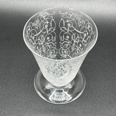 Antique Art Deco Baccarat Crystal Engraved Sherry Glasses in the