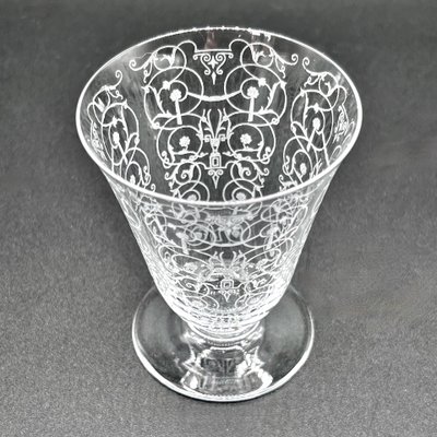 Antique Art Deco Baccarat Crystal Engraved Sherry Glasses in the