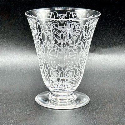 Antique Art Deco Baccarat Crystal Engraved Sherry Glasses in the