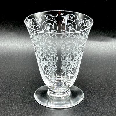 Antique Art Deco Baccarat Crystal Engraved Sherry Glasses in the