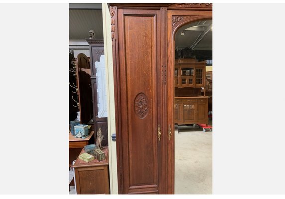 Antique Wardrobe with Laundry Compartments, 1910 for sale at Pamono