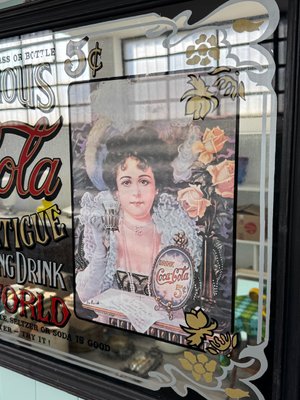 Vintage Coca Cola Advertising Mirror, 1980s for sale at Pamono