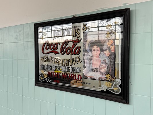 Vintage Coca Cola Advertising Mirror, 1980s for sale at Pamono