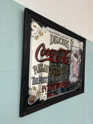 Vintage Coca Cola Advertising Mirror, 1980s for sale at Pamono