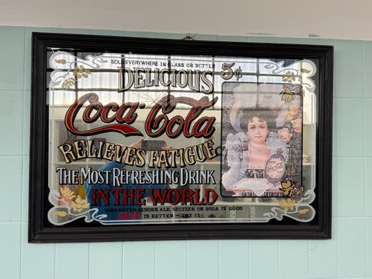 Vintage Coca Cola Advertising Mirror, 1980s for sale at Pamono