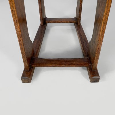 Vintage Italian School Desk in Wood and Ceramic Inkwell, 1930s for