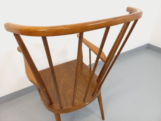 Vintage Eventail Armchair in Wood from Baumann, 1960s for Vintage Eventail Armchair in Wood from Baumann, 1960s for