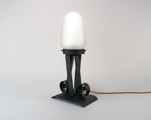 Pamono Antique Arts And Crafts Table Lamps Hand Painted Blue And