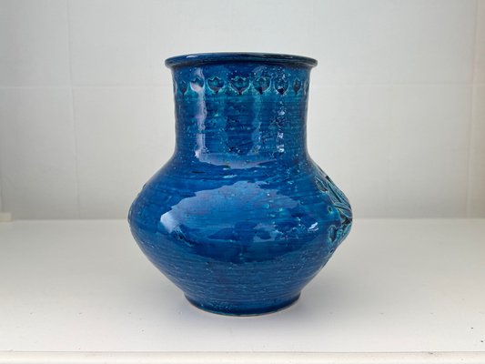 Italian Glazed Ceramic Vase by Aldo Londi for Bitossi, 1960s for