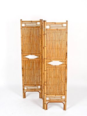 Cte d'Azur 3-teiliger Wandschirm aus Rattan & Bambus, Italien, 1960 bei  Pamono kaufen