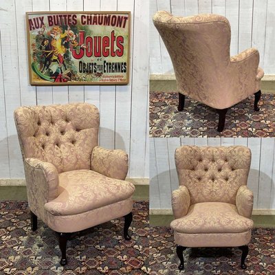 Poltrona moderna inglese in tessuto floreale in vendita su Pamono