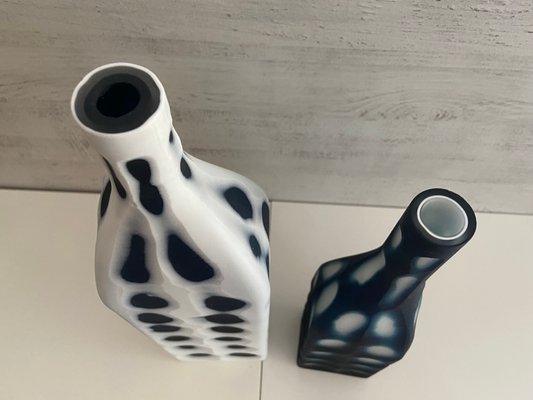 Glass and Ceramic Soliflore Vases or Bottles from Kare Design, 1990s, Set of 2 for sale at Pamono