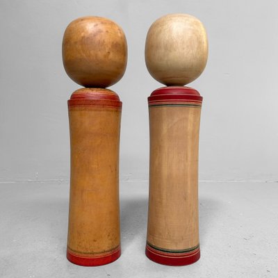 Large Naruko School Kokeshi from Okazaki, 1960s, Set of 2 for sale