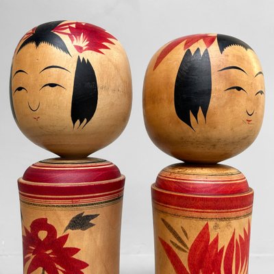 Large Naruko School Kokeshi from Okazaki, 1960s, Set of 2 for sale