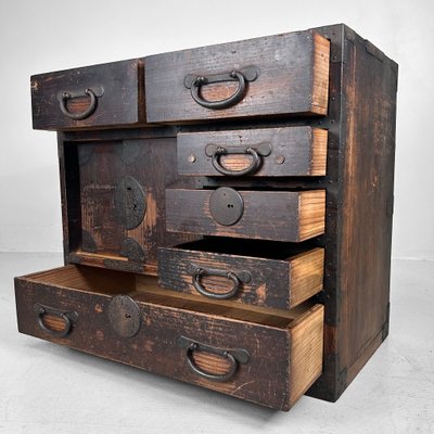 Small Antique Japanese Ko-Choba Tansu Merchant's Chest, 1890-1915