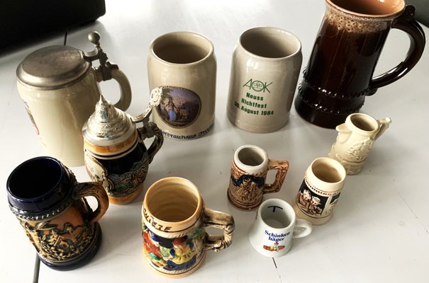 Vintage German Style Mugs, 1950s, Set of 11