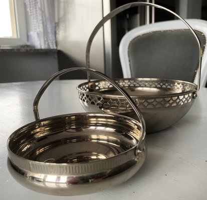 Metall Schalen aus Chrom von MFI, 1960er, 2er Set bei Pamono kaufen
