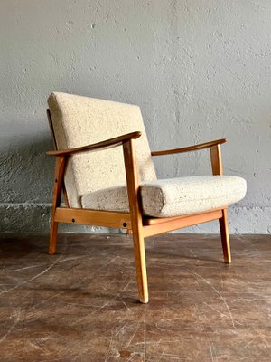 Mid-Century Modern Lounge Chair with Cream-White Cover, 1960s for - Main Image