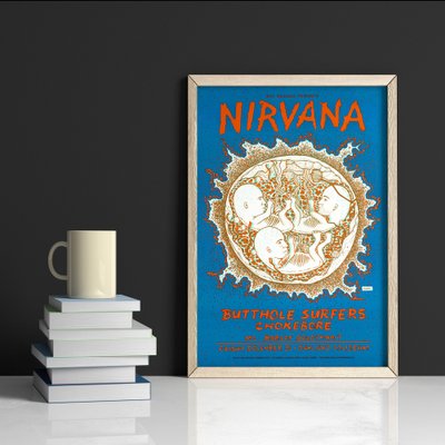 Nirvana at Oakland Coliseum Concert Poster, California, USA, 1993