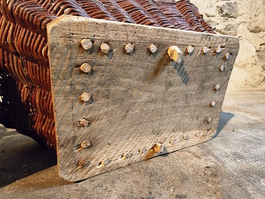 Vintage French Wicker Grape Harvest Baskets, 1930s, Set of 2 for