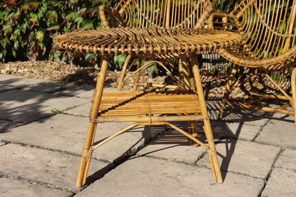 Rattan and Bamboo Garden Furniture attributed to Franco Albini